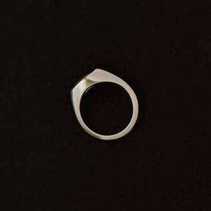 Image of Sri Lanka Honey Yellow Sapphire marquise cut silver signet ring