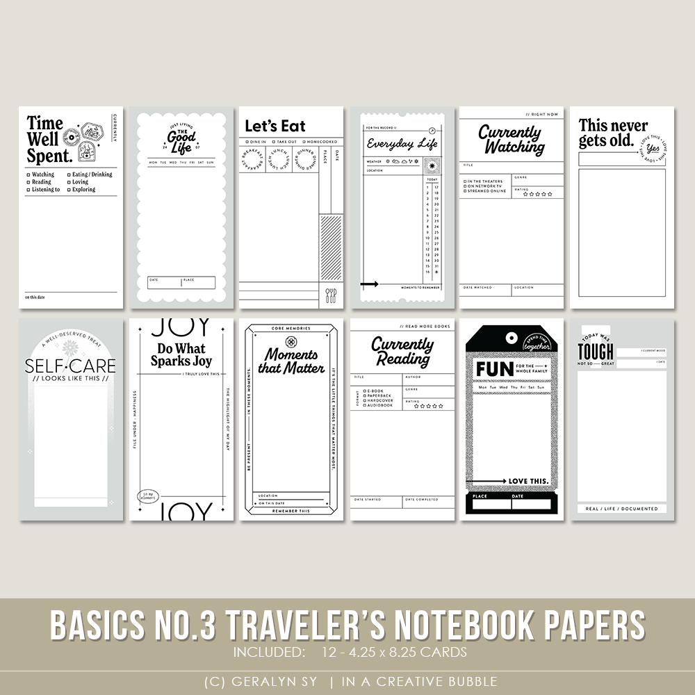 Image of Basics No.3 Traveler's Notebook Papers (Digital)