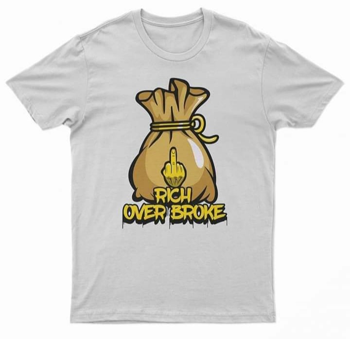 Image of Limited Edition "Rich Over Broke" Logo Crew Neck Tee