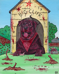 Clifford the Big Red Demon original painting 