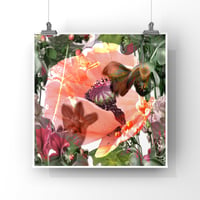 Image 1 of floral art print collage, Distorted nature