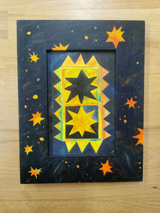 Image of Painted frame and painting- STARS AT NIGHT