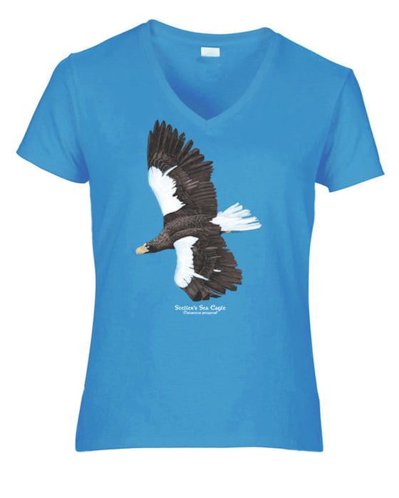 Image of Steller's Sea Eagle ladies v-neck t-shirt