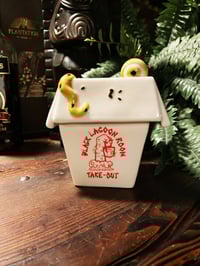 Image 2 of CREATURE FROM THE CRAB RANGOON Limited Edition Yellow "Hot Curry" 2-piece 11oz Tiki Mug + EXTRAS!
