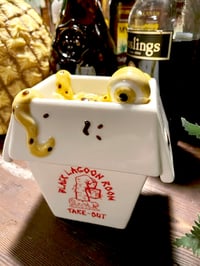 Image 3 of CREATURE FROM THE CRAB RANGOON Limited Edition Yellow "Hot Curry" 2-piece 11oz Tiki Mug + EXTRAS!