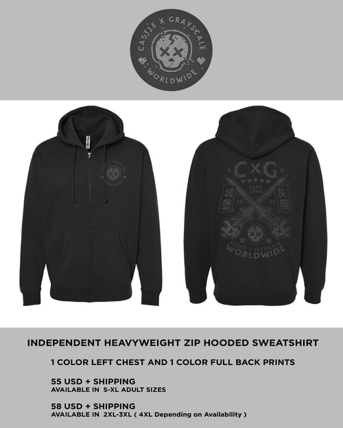 Image of Castle X Grayscale - WORLDWIDE - Full-Zip  Hoodie