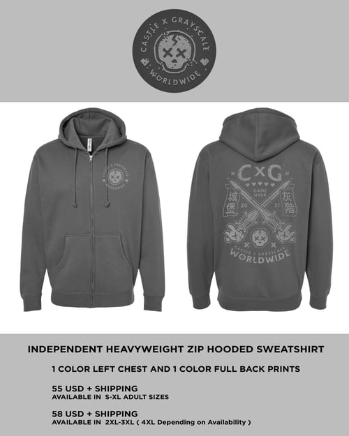 Image of Castle X Grayscale - WORLDWIDE - Full-Zip  Hoodie