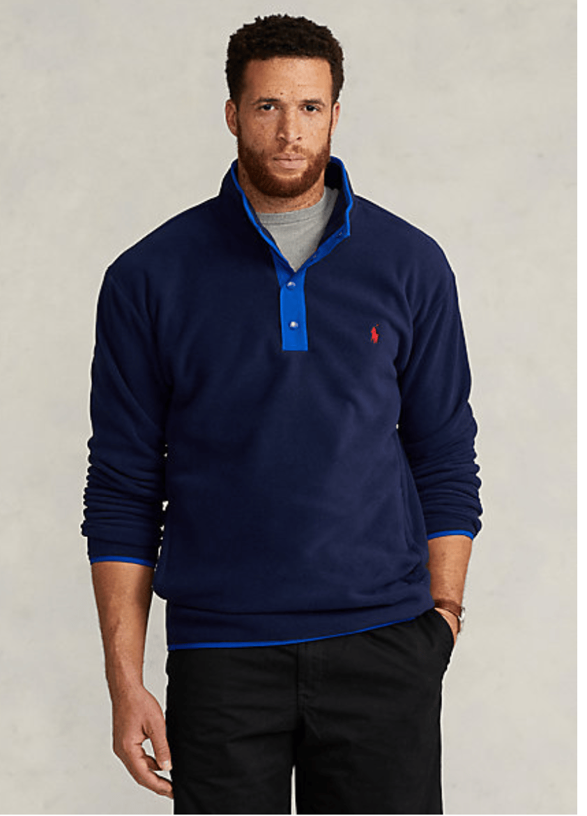 ralph lauren fleece mockneck pullover