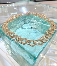 Image 1 of 14k solid gold double hoop bracelet 