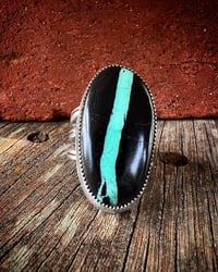 Image 2 of WL&A Handmade Lane Splitter Black Buffalo Ribbon Ingot Ring - Size 10.5