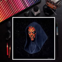 Image 1 of 1999 Darth Maul Star Wars Phantom Menace Fine Art Print