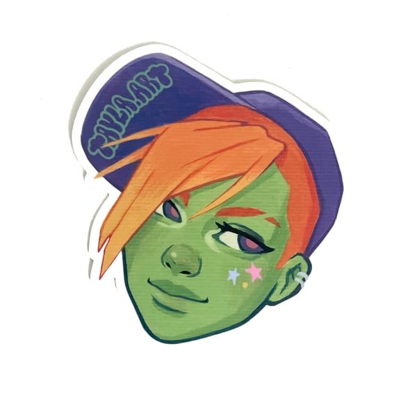 Image of  Green girl sticker