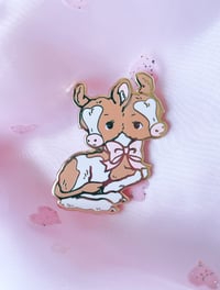 Image 2 of Two-Headed Cow Calf Enamel Pin