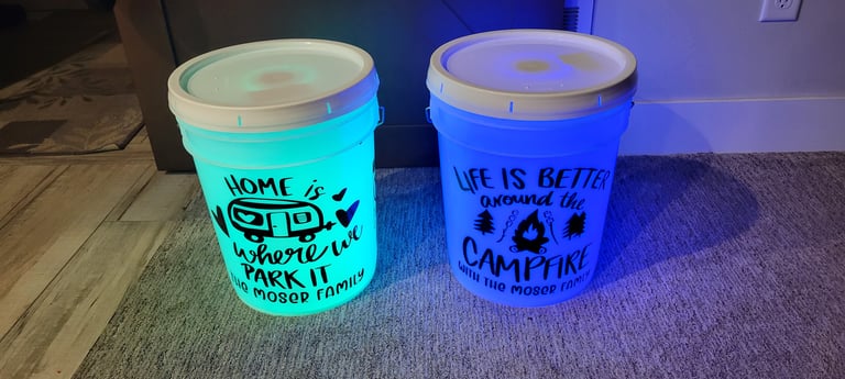 Camping Bucket with Remote Control LED Lights