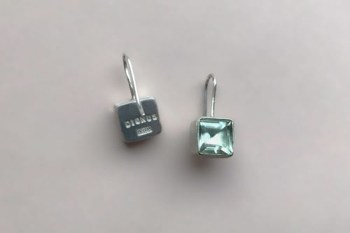 Image of "Worthy of admiration" silver earrings with prasiolites · DIGNUS ADORARI ·