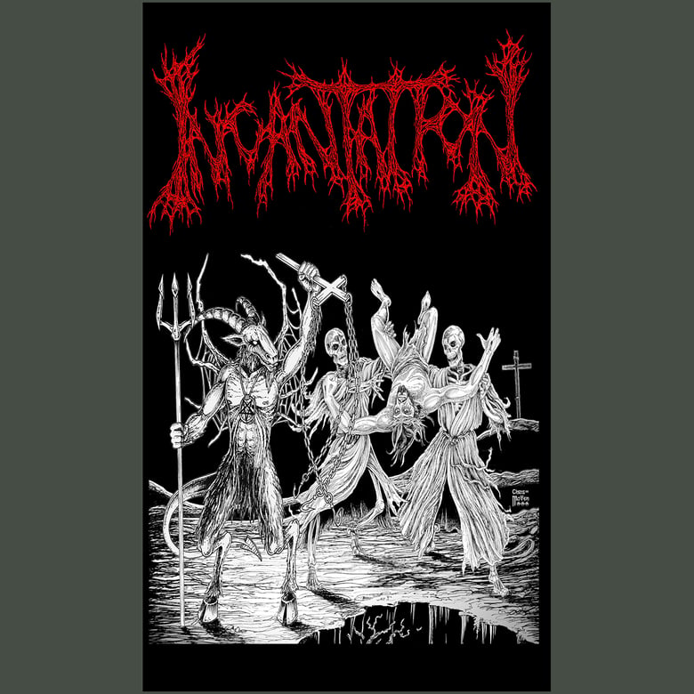 Image of Incantation " Blasphemous Cremation "  Banner / Tapestry / Flag