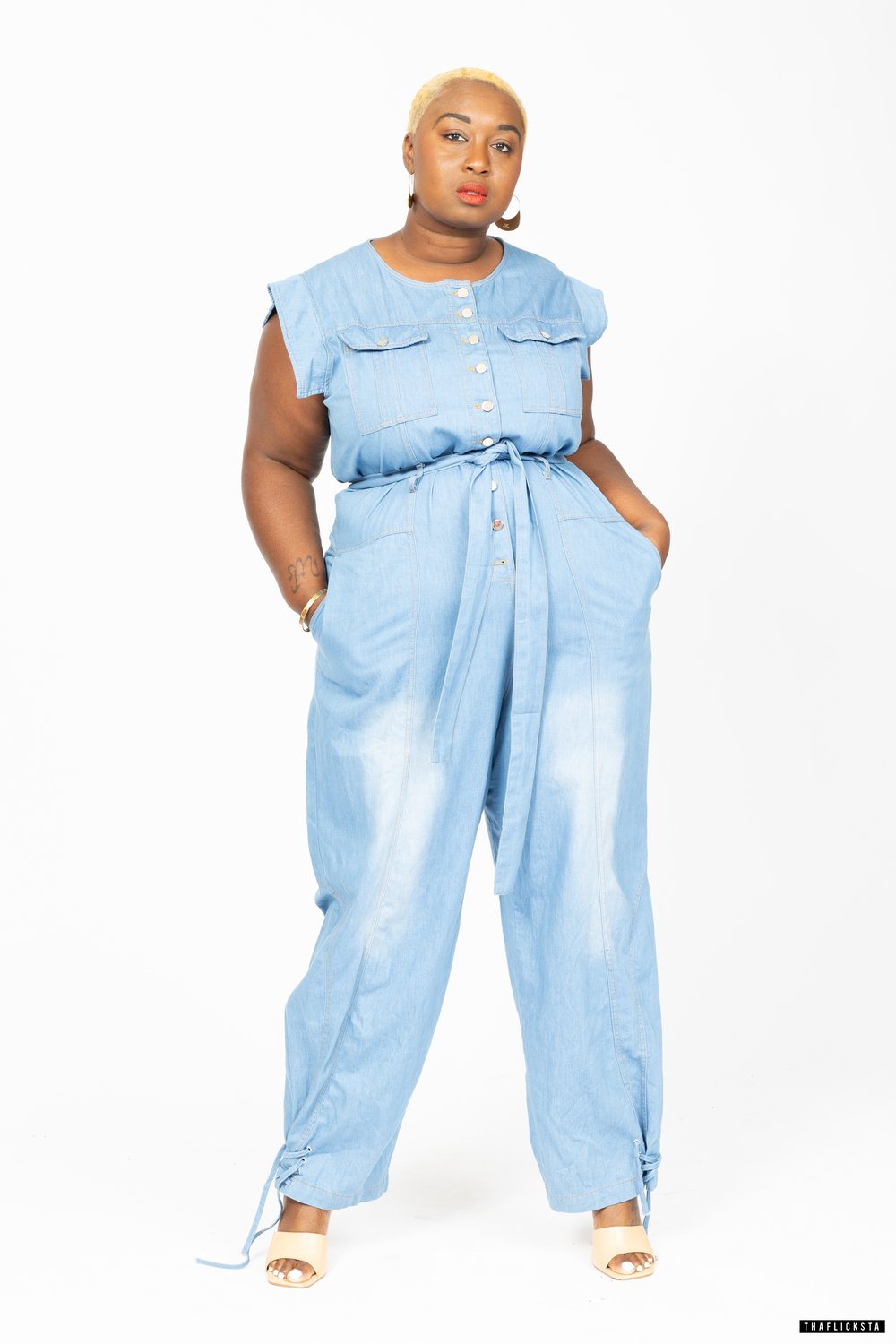 Image of Eesha Light Denim Jumpsuit