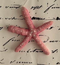 Image 2 of Spun cotton pink starfish ornament