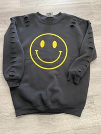 Large Smile face destroyed sweatshirt