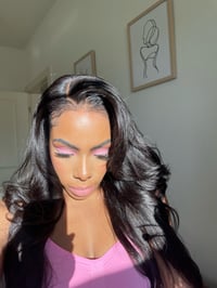 Image 1 of 24 inch YAKI STRAIGHT with KINKY EDGES 7x5 HD LACE WIG BYE BYE KNOTS