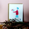 Carte petit garçon bouquet de cœurs