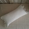 Frilled antique French Linen Cushion. - Rectangle