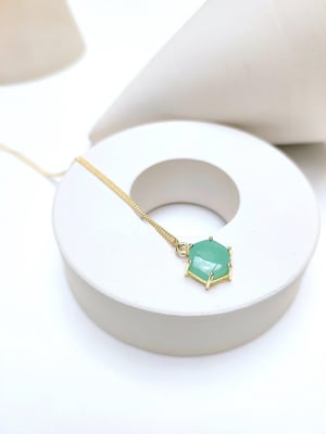 Image of Colgante Hexágono Crisoprasa