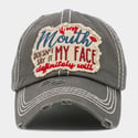 IF MY MOUTH Doesn't Say it My Face Definitely Will Embroidered Baseball Cap for Women, Gift for Mom