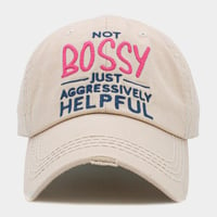 Image 1 of NOT BOSSY Just Aggressively Helpful Embroidered Baseball Cap for Ladies, Gift for Mom