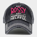 NOT BOSSY Just Aggressively Helpful Embroidered Baseball Cap for Ladies, Gift for Mom