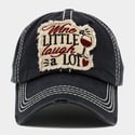 WINE A LITTLE, LAUGH A LOT EMBROIDERED BASEBALL CAP FOR LADIES