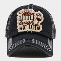 Image 2 of WINE A LITTLE, LAUGH A LOT EMBROIDERED BASEBALL CAP FOR LADIES