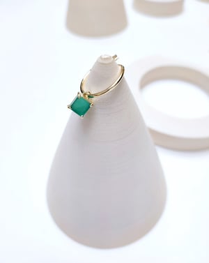 Image of Aros Cuadrados Ónix Verde