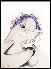 Image 1 of Caffeinated Dolphin - Original Art - Marker