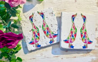 Image 2 of 'Rainbow Ducks' Stone Coaster