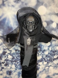 Image 1 of Santa Muerte in All Black altar doll by Ugly Shyla.