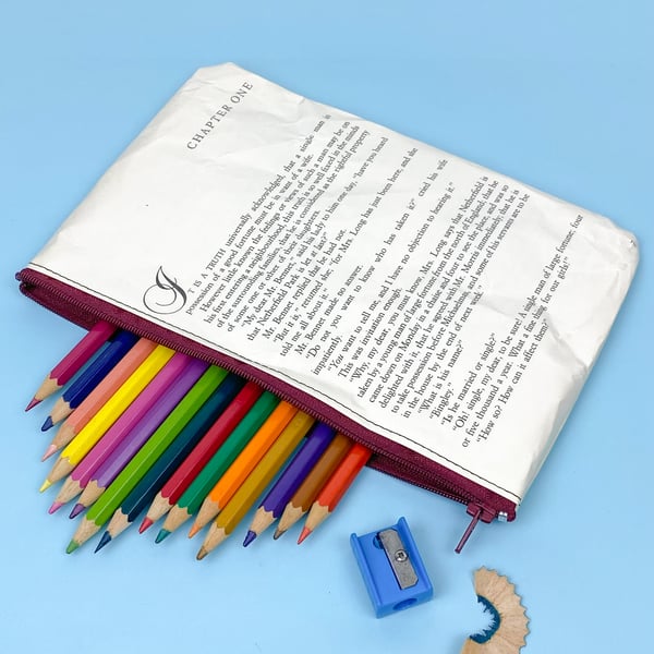 Image of Pride and Prejudice Book Page Pencil Case, Chapter 1