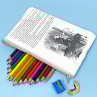 Image 1 of Through the Looking Glass, Alice in Wonderland Book Page Pencil Case