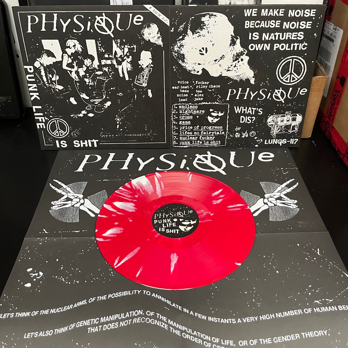 Image of PHYSIQUE - Punk Life Is Shit MLP [red/white splatter vinyl]