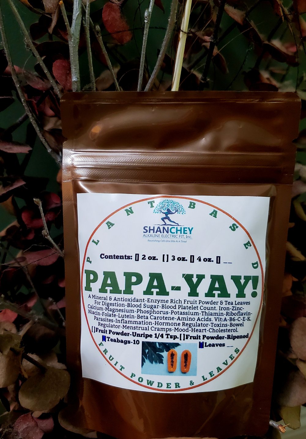 PAPA-YAY! Leaf Tea & Raw Green Fruit /Seed Powder-Parasites-GERD/Reflux-Digestion-Enzymes-Metabolism