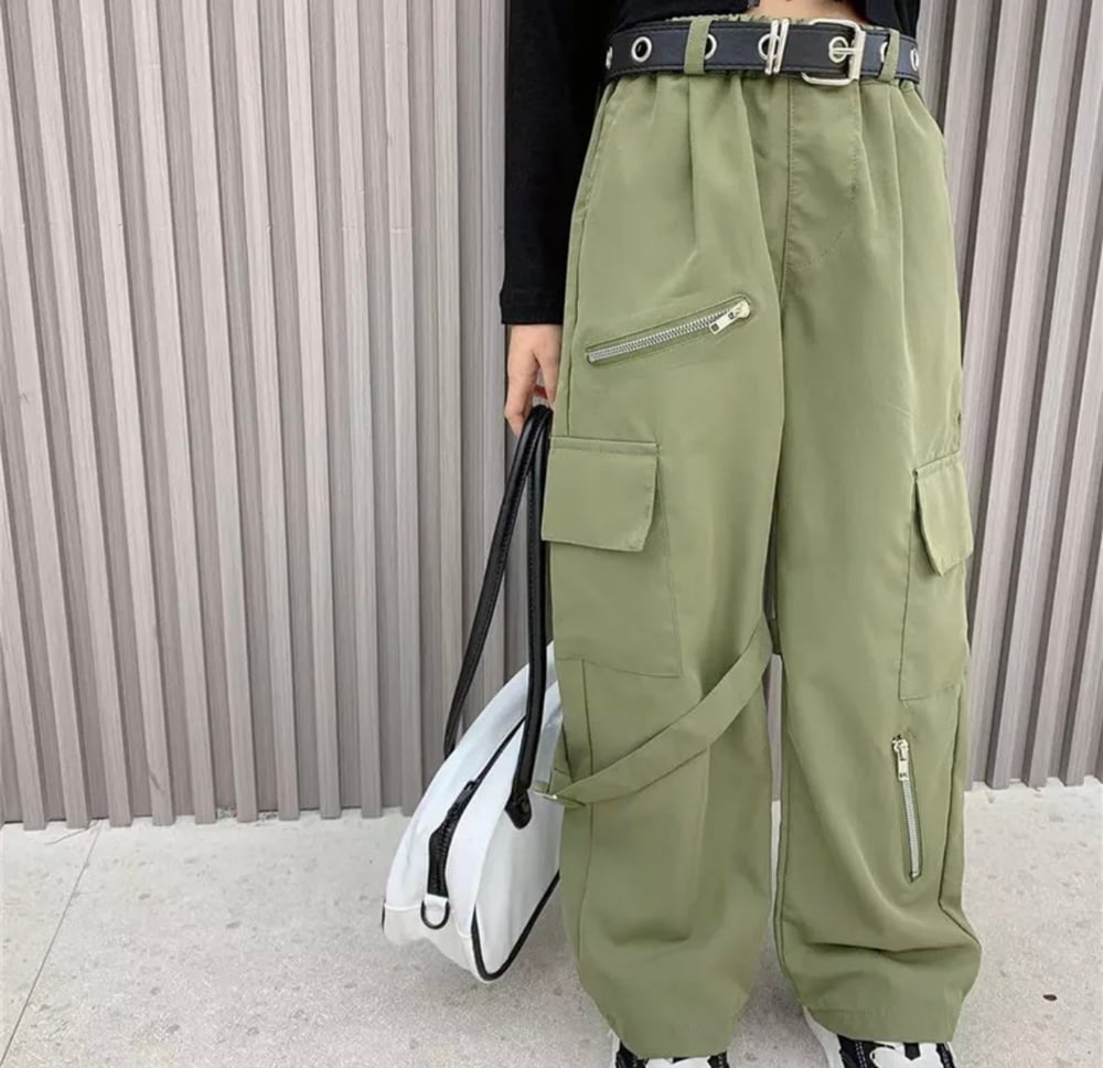 Image of Olive Cargo Trousers