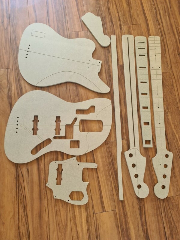 Image of Jaguar bass Routing Template Set 9mm MR MDF £49 posted