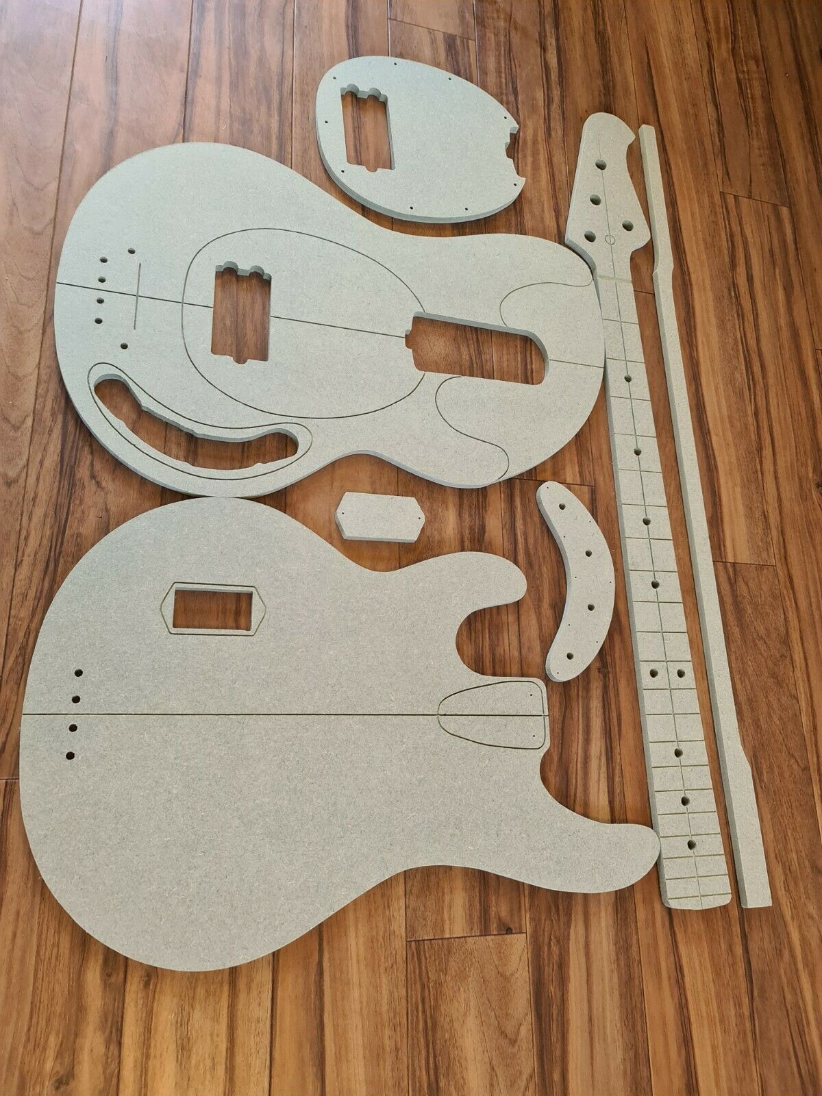 Image of Musicman Stingray bass Routing Template Set 9mm MR MDF 