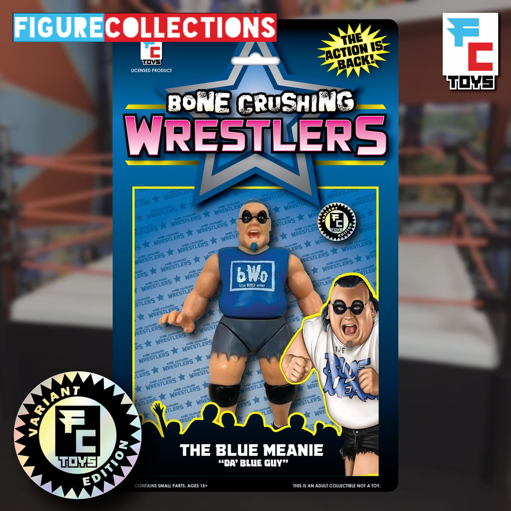 Image of **IN STOCK!!** VARIANT BLUE MEANIE Bone Crushing Wrestlers Series 1 Figure by FC Toys