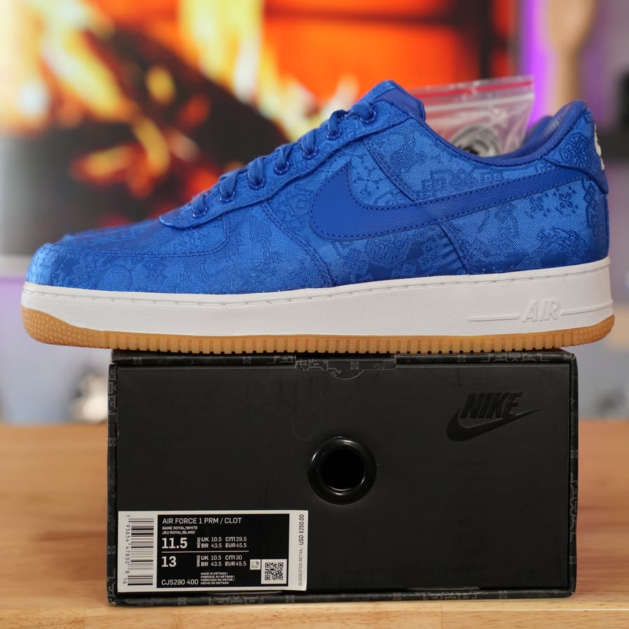 Image of Nike Air Force 1 Low CLOT Blue Silk