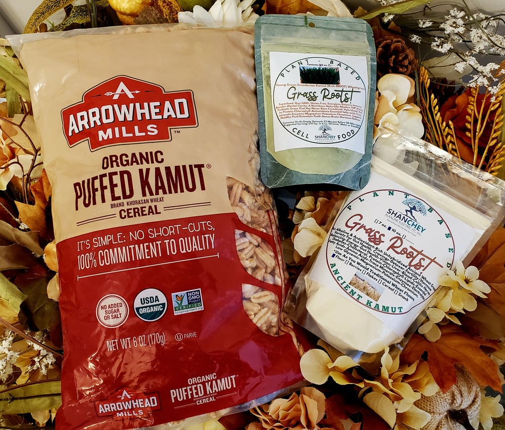 Grass Roots! Kamut Wheatgrass-Pasta-Cereal-Flour. Detoxer-Hormones-Radiation