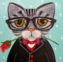 Cute Cat art print (Monsieur)