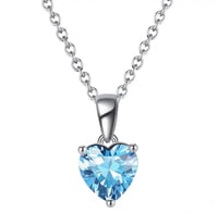 Image 1 of Mini Blue Love Sterling Silver Necklace