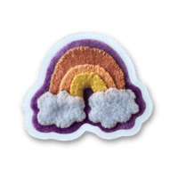 Image 1 of Clear Felt Rainbow Sticker