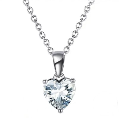 Image of Mini Crystal Love Sterling Silver Necklace